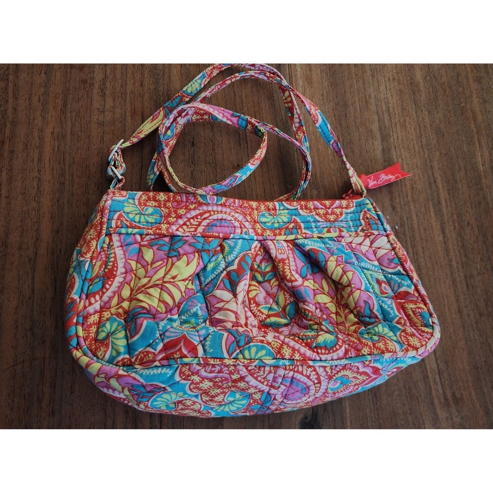 Vera Bradley Cross Body Pleated Bag in Paisley In Paradise Coral